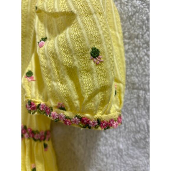 Vintage style Yellow Cottagecore Prairie Maxi no sz tag Bridgerton Girlycore - Picture 4 of 10